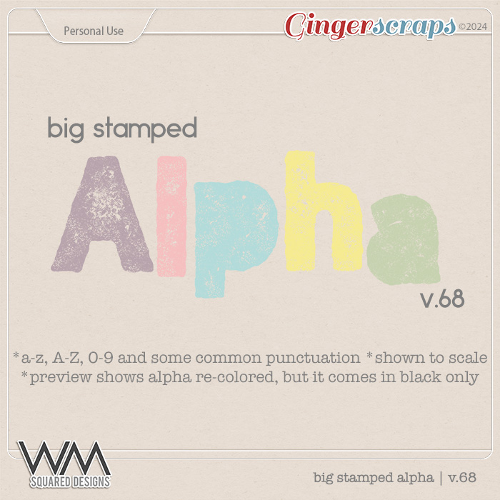 Big Stamped Alpha | V.68
