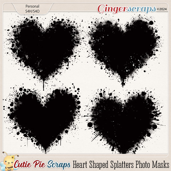 Heart Shaped Splatters Photo Masks 01