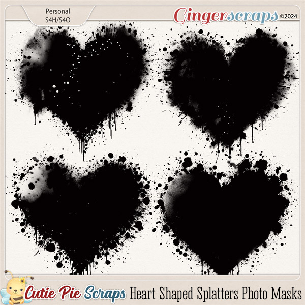 Heart Shaped Splatters Photo Masks 02