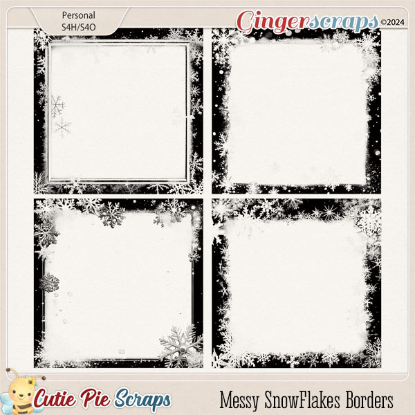 Messy SnowFlakes Borders-01