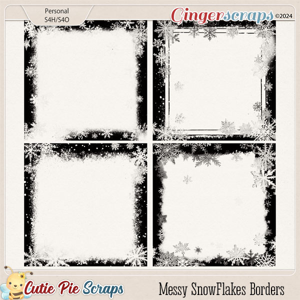 Messy SnowFlakes Borders-02