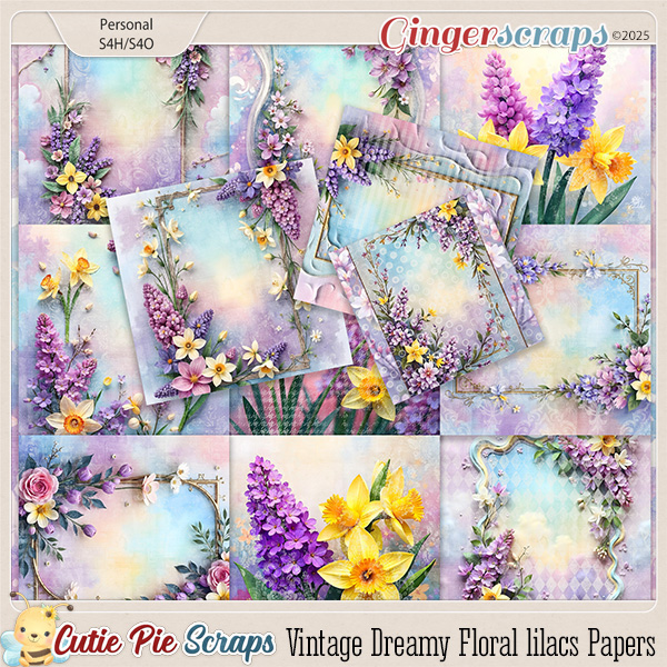Vintage Dreamy Floral lilacs Papers