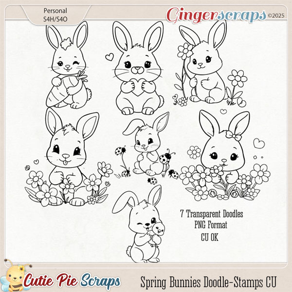 CU-Spring Bunnies Doodle-Stamps 