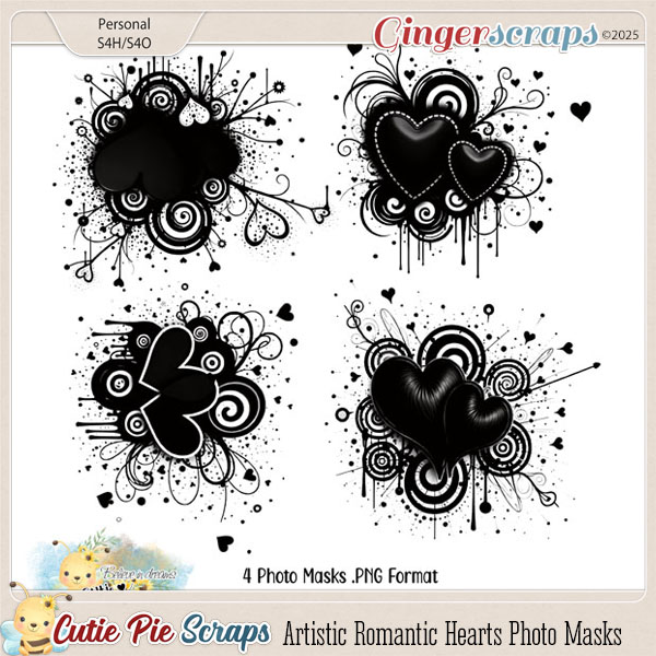 Artistic Romantic Hearts Photo Masks