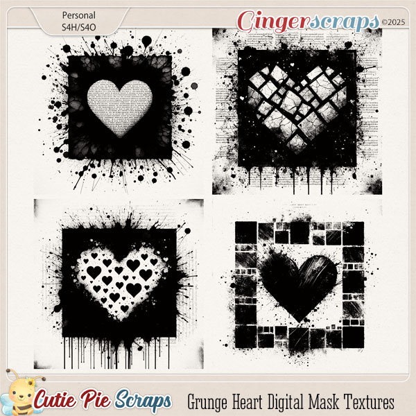 Grunge Heart Mask Textures 02