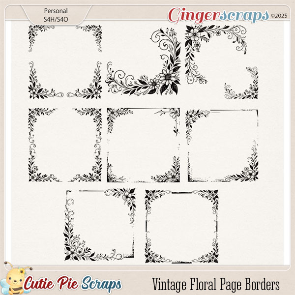 Vintage Floral Page Borders 01