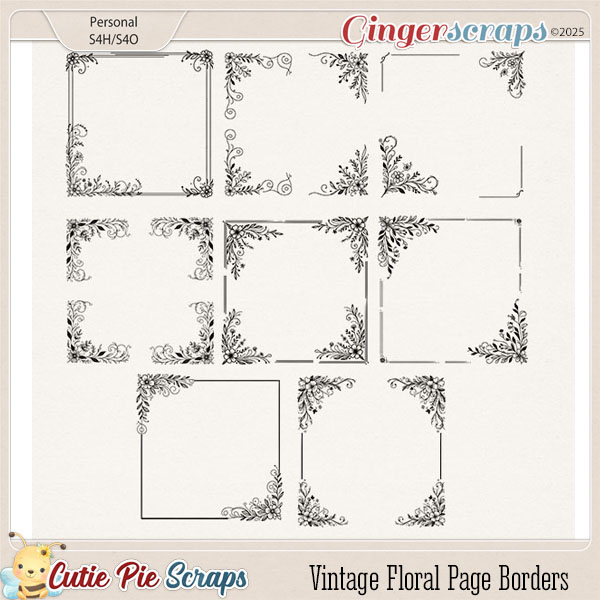 Vintage Floral Page Borders 02