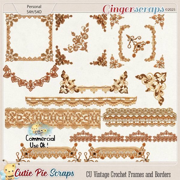 CU Vintage Crochet Frames and Borders