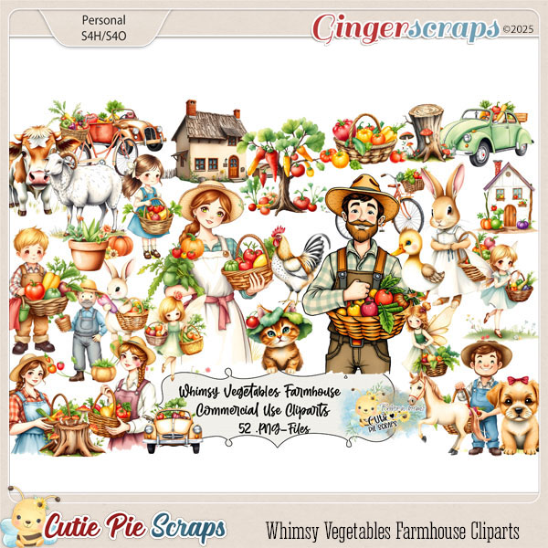 CU-WhimsyVegetabls Farmhouse Cliparts
