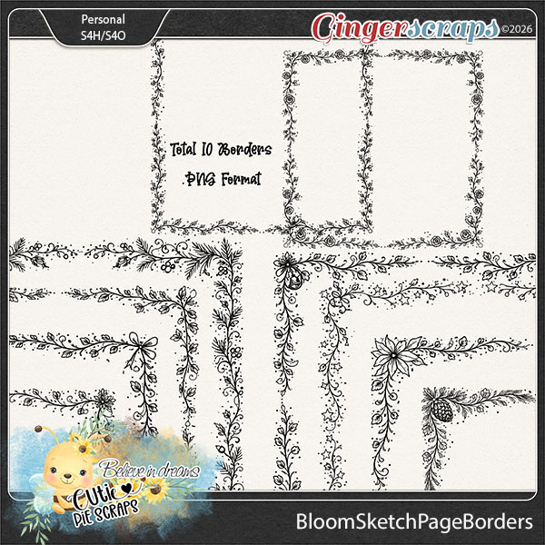 Bloom Sketch Page Borders 01