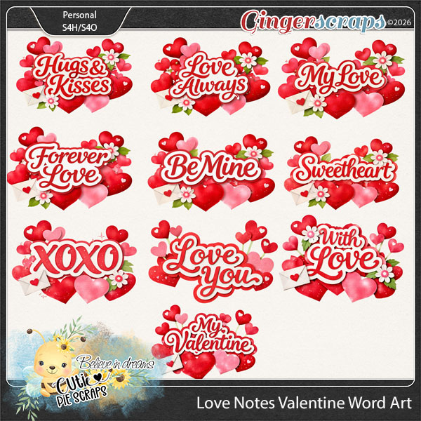 Love Notes Valentine Word Art