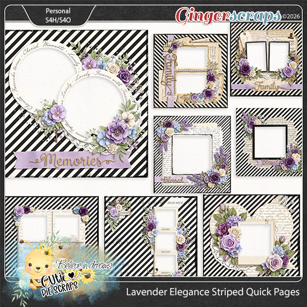  Lavender Elegance Striped Quick Pages