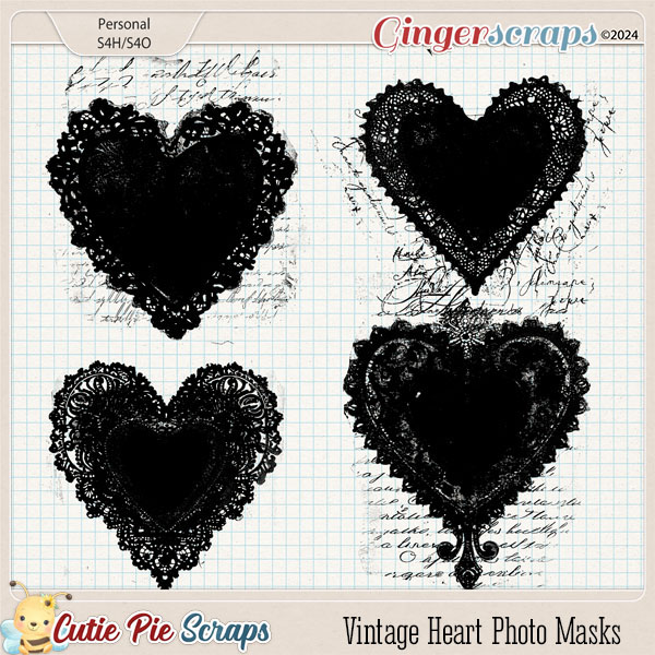 Vintage Heart Photo Masks 02