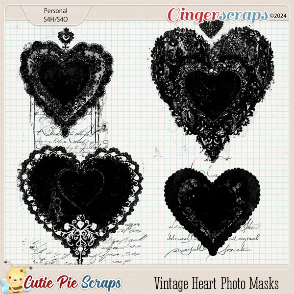 Vintage Heart Photo Masks 03