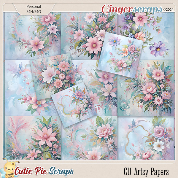 CU Whimsical Artsy Floral Papers