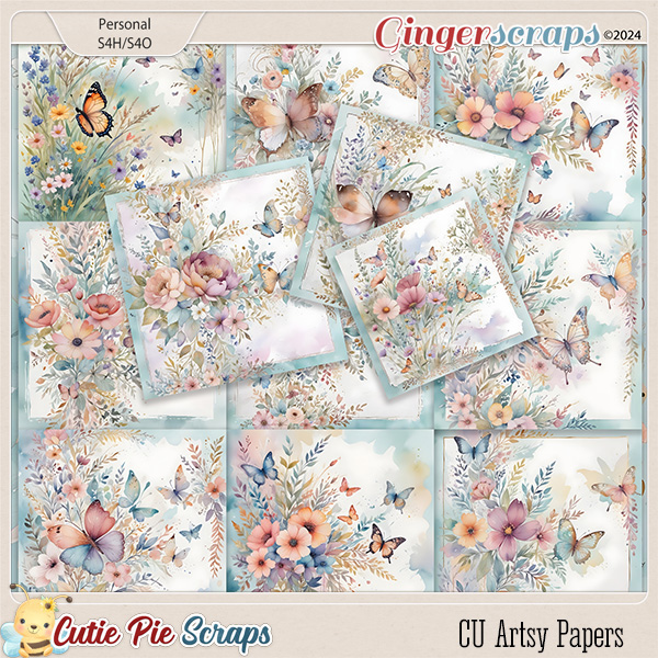 CU Whimsical Artsy Butterflies Papers
