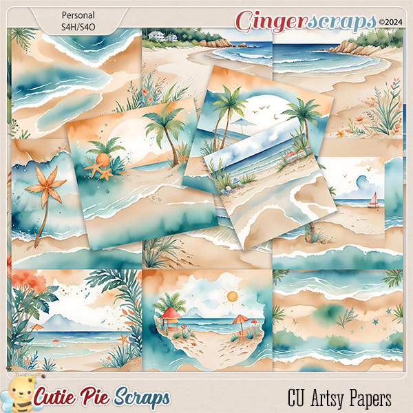 CU Watercolor Beach Fun Papers
