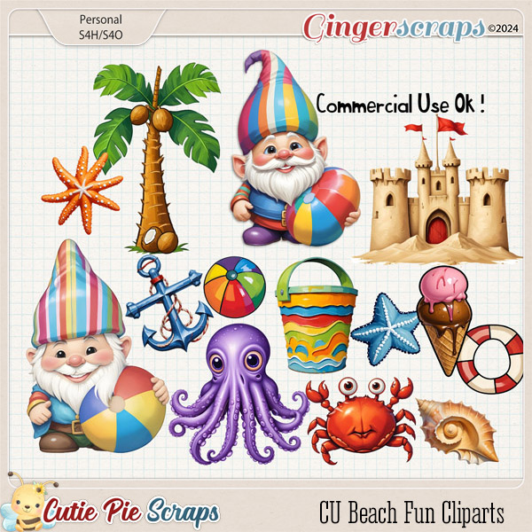 CU Beach Fun Cliparts