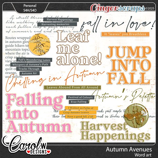 Autumn Avenues-Word art