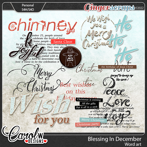 Blessing In December-Word art