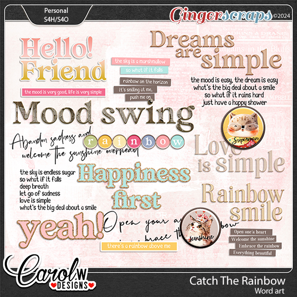 Catch The Rainbow-Word art