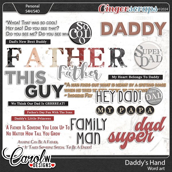 Daddy's Hand-Word art