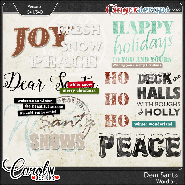 Dear Santa-Word art
