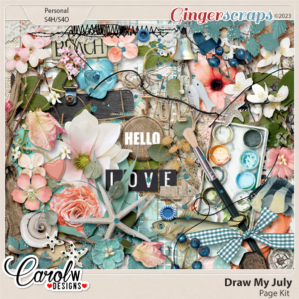 Draw My July-Page Kit