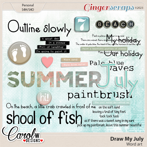 Draw My July-Word art