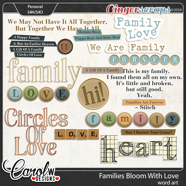 Families Bloom With Love-Word art