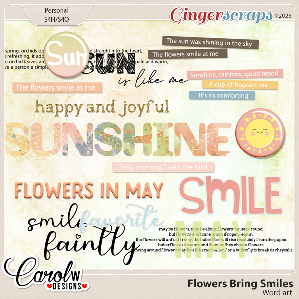 Flowers Bring Smiles-Word art