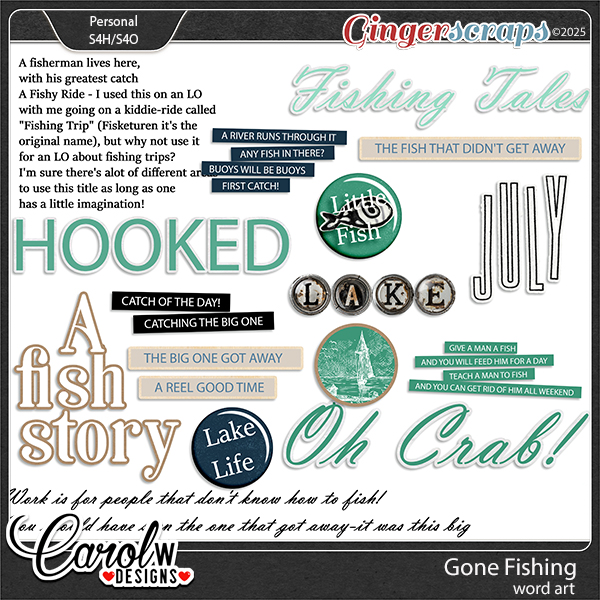 Gone Fishing-Word art