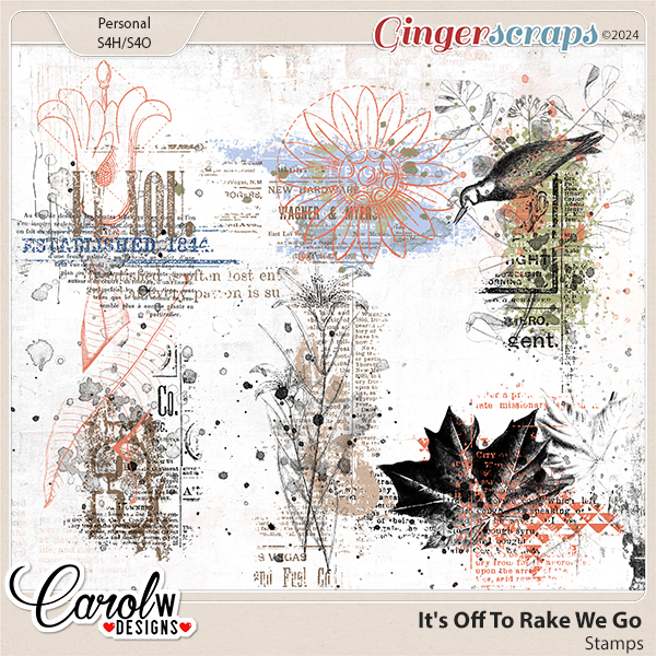 It's Off To Rake We Go-Stamps