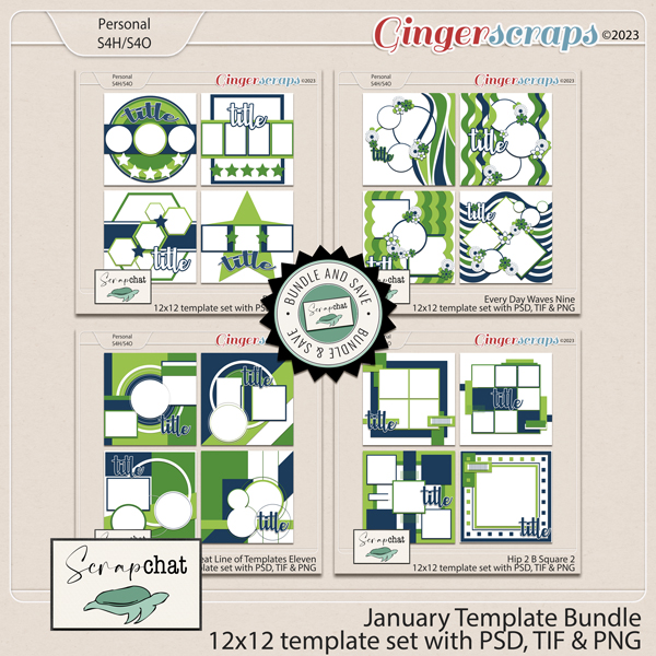 January 2023 Template Bundle by ScrapChat Designs