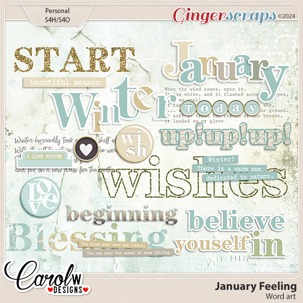 January Feeling-Word art