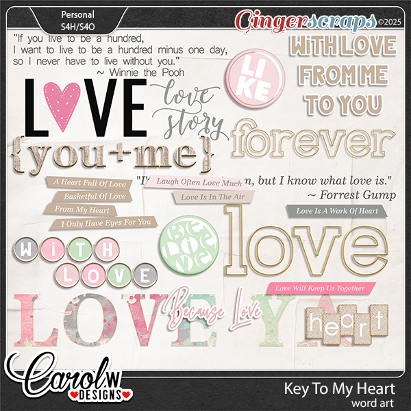 Key To My Heart-Word art