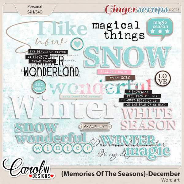 {Memories Of The Seasons}:December-Word art