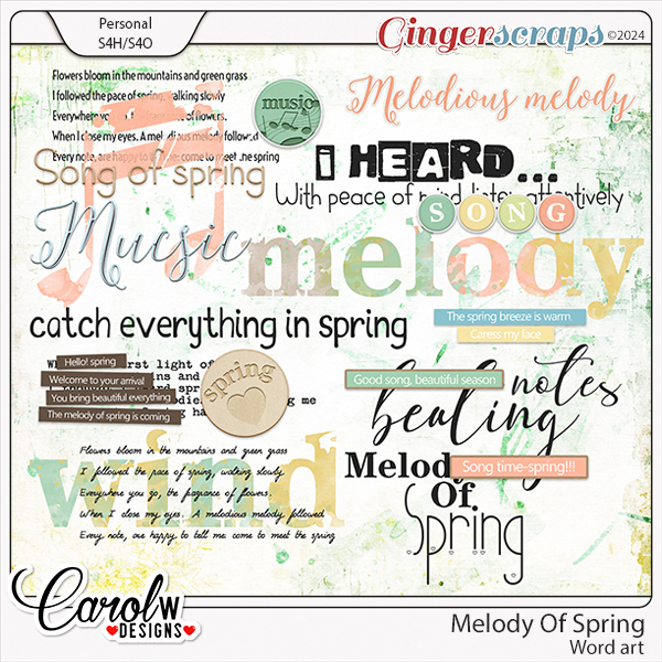 Melody Of Spring-Word art