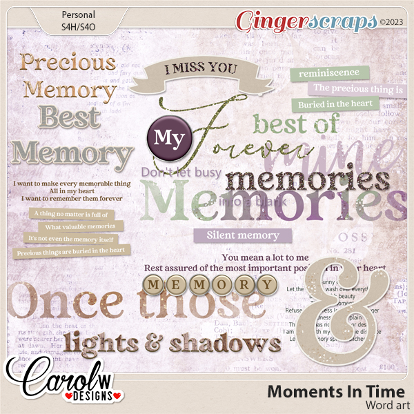Moments In Time-Word art