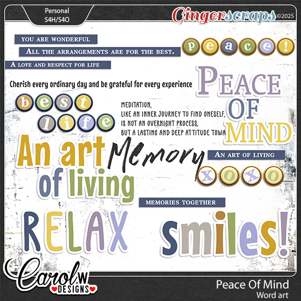 Peace Of Mind-Word art
