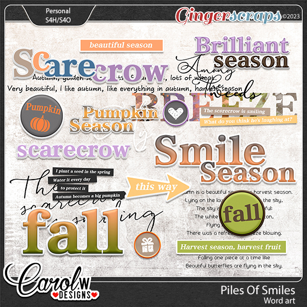 Piles Of Smiles-Word art