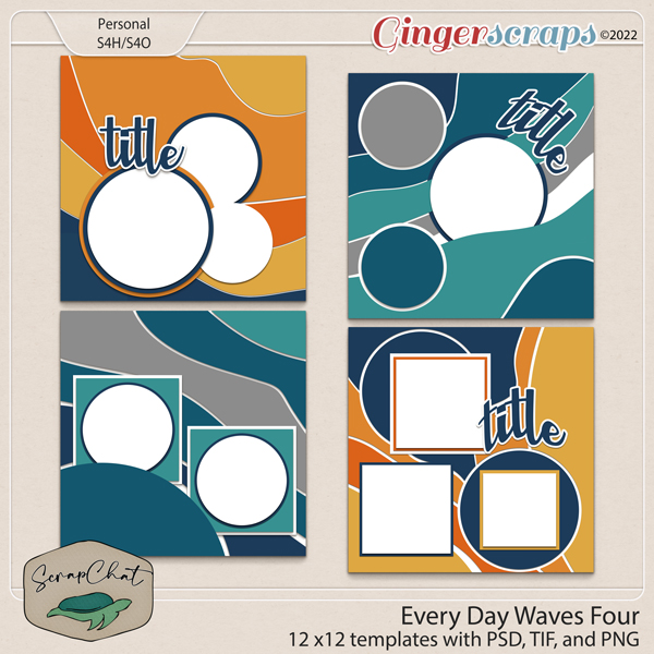 Every Day Waves Four Template Set by ScrapChat Designs