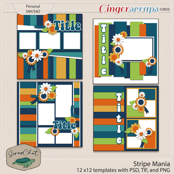 Stripe Mania Template Set by ScrapChat Designs