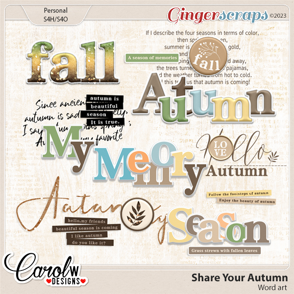 Share Your Autumn-Word art
