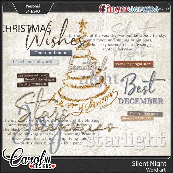 Silent Night-Word art