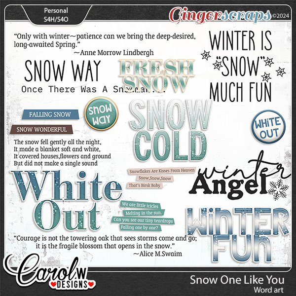 Snow One Like You-Word art