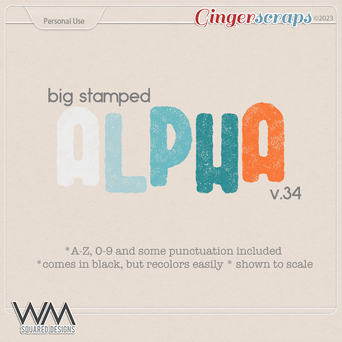 Big Stamped Alpha | V.34