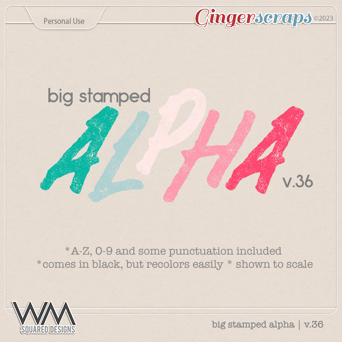 Big Stamped Alpha | V.36