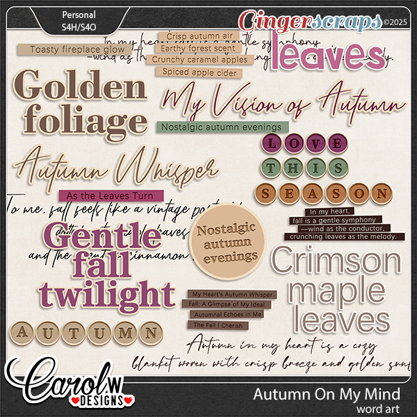 Autumn On My Mind-Word art