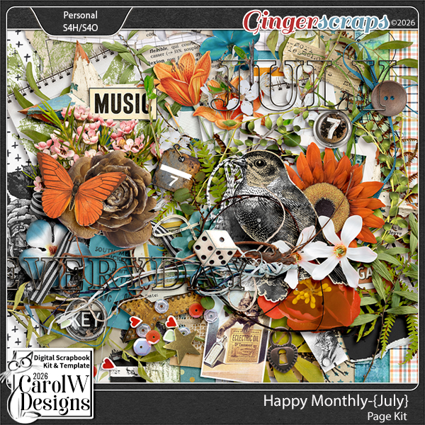 Happy Monthly-{July} Page Kit